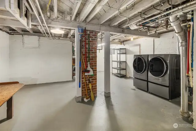 Laundry room in basement