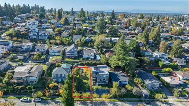 Here, we are looking down at the lot (looking west).