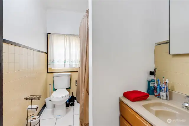 Full bathroom in Unit 704A a large 2 bedroom unit with one full bathroom