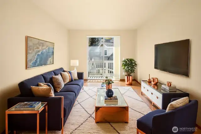 Living room is virtually staged. Check out out spacious it feels!