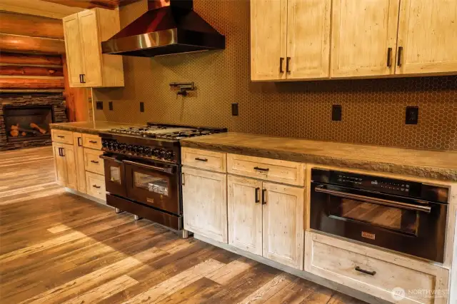 Gourmet kitchen with jet black appliances