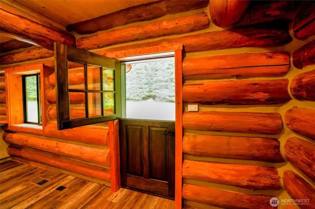 Dutch doors throughout