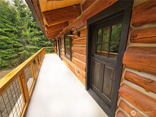 Full second floor balcony