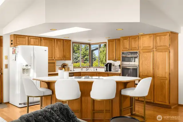 Chef's kitchen with eat-in bar!