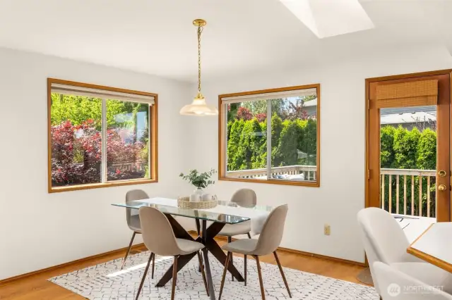Breakfast nook to trex deck!