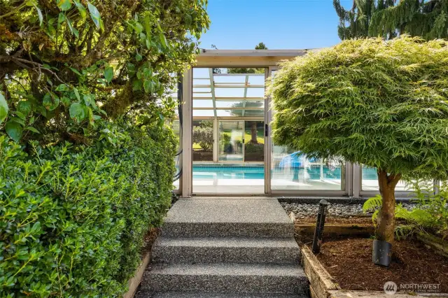 Pool entrance off back patio!