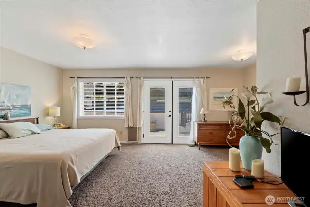 Primary withFrench doors  to patio