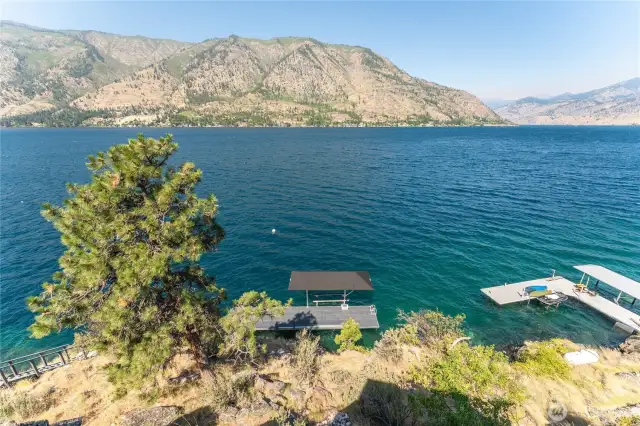 View from deck down to the dock