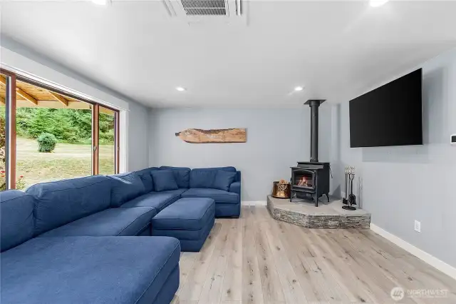 Mini-split in living room for year round comfort