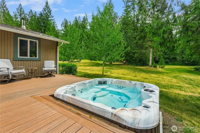 Hot tub negotiable in sale.