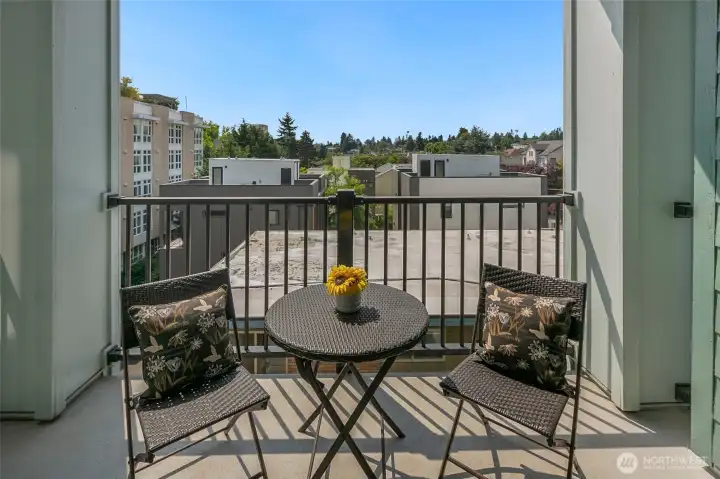A generous size-west facing deck off the living room to watch the sunset.