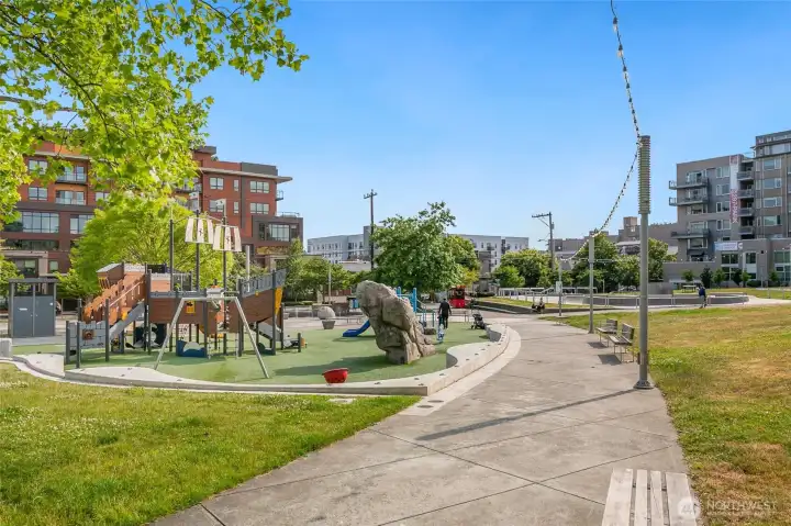 Ballard Commons Park, 2 blocks away.