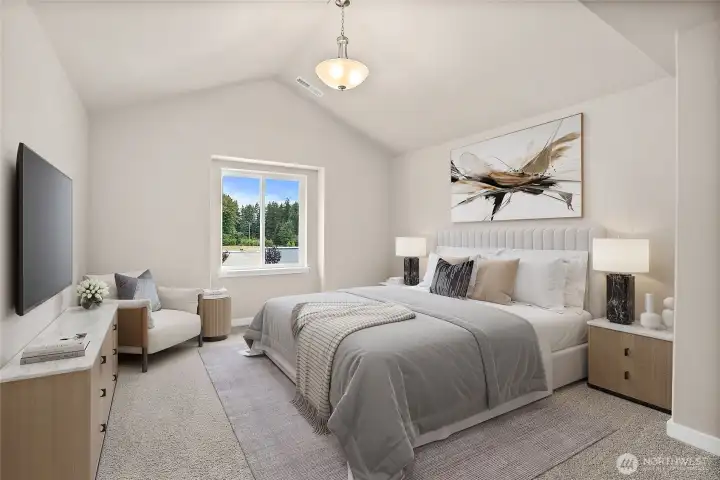 Virtually staged 4th bedroom