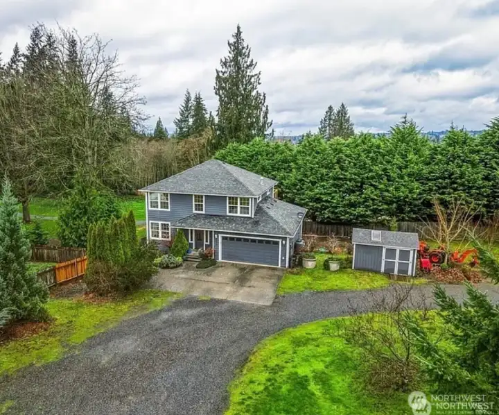 DRIVEWAY AND ARIEL VIEW