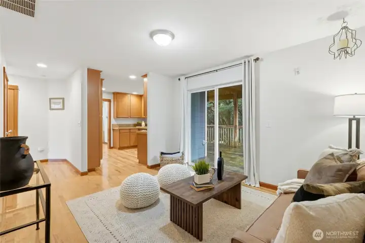 CONVERSATION ROOM LOOKING INTO THE KITCHEN