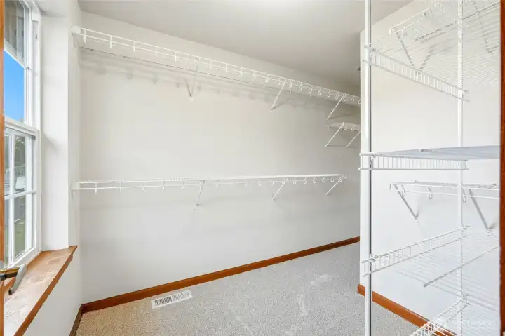 PRIMARY WALK IN CLOSET WITH WINDOW