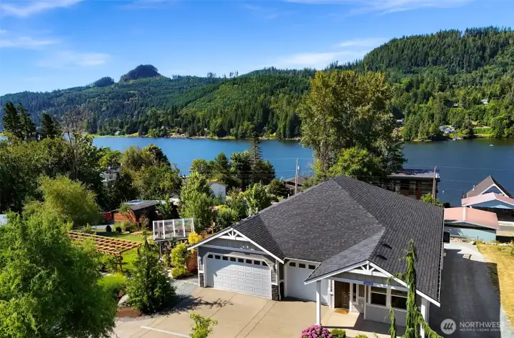 Welcome to your new home! This stunning custom built in 2019 home sits on a rare 1.2 acres of 180 degree views of Big Lake. Located just outside Mount Vernon WA on State Route 9.