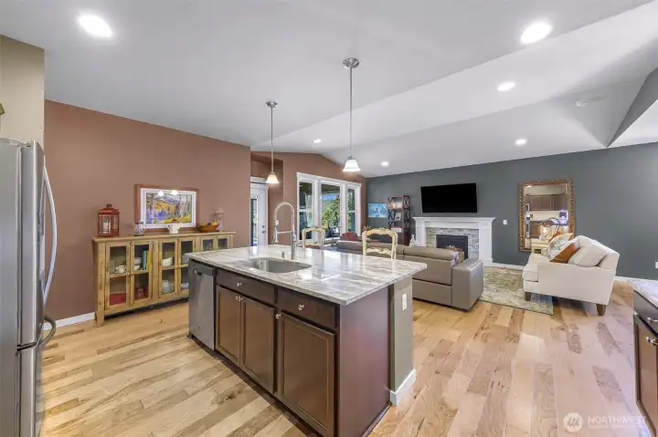 Kitchen with extra large island, plenty of room for entertaining