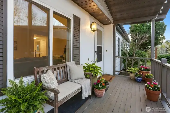 Covered front porch- virtually staged photo