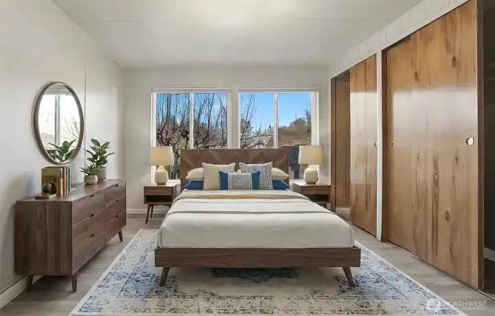 3rd bedroom with new LVP flooring - virtually staged photo