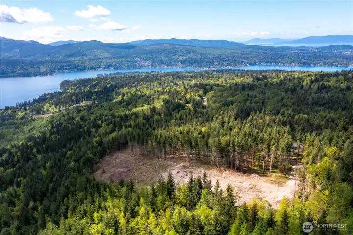 Looking at cleared building site to the west