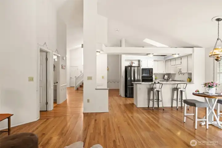 Cathedral ceilings make space feel massive.