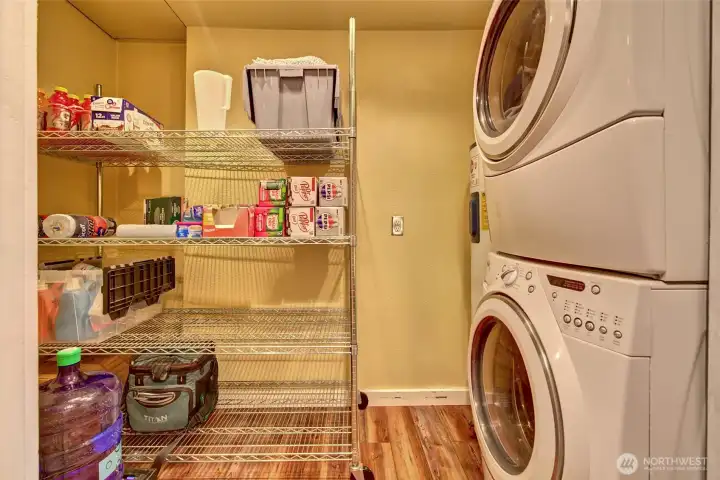 Walk-In Pantry/Laundry area Stack washer/dryer
