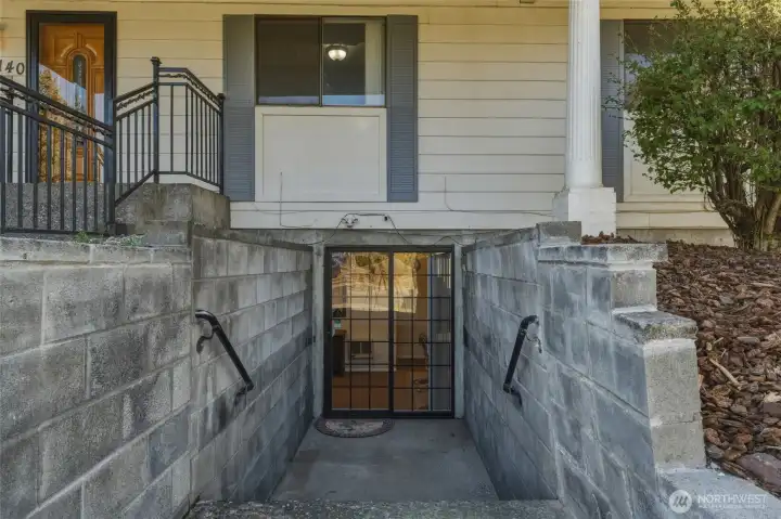 Exterior entrance to basement