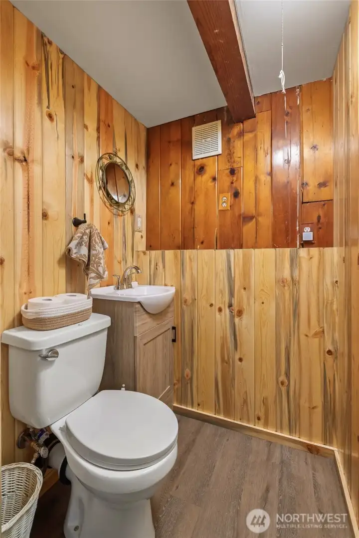 1/2 Bath on the lower level.