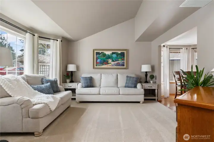 Comfortable main level with both living and family room spaces