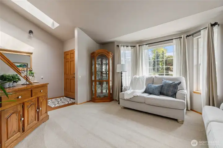 Vaulted ceilings in foyer