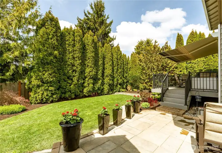 Concrete paver walk way to shop/garden shed (partially fenced yard)