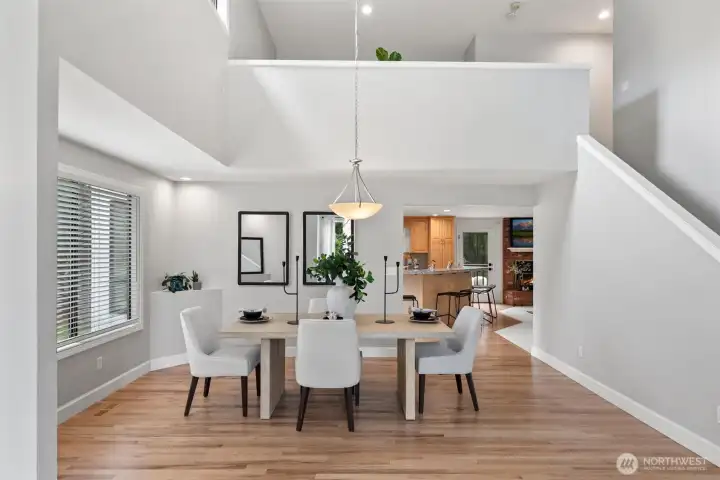 The formal dining room connects to the adjacent eat-in kitchen and rear living room.