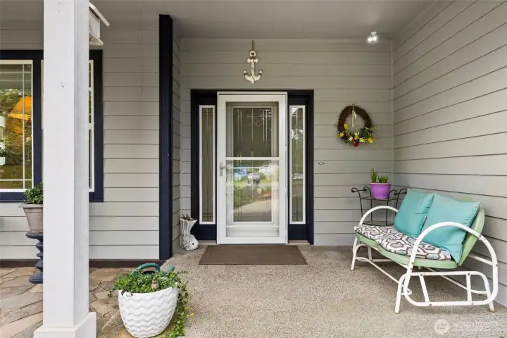 Spacious covered entry