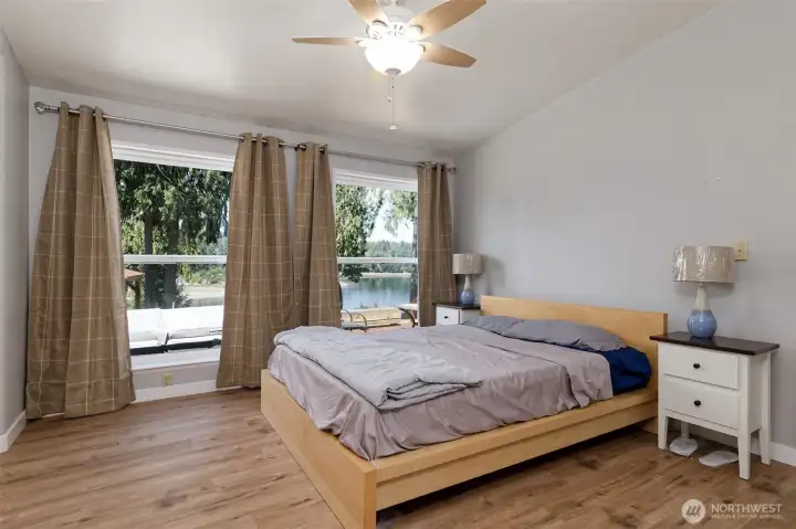 Primary suite with water view Primary suite with water view