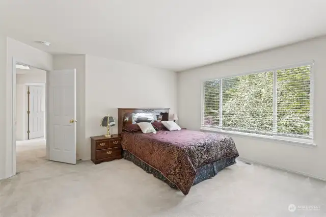 Master bedroom with large window to the back