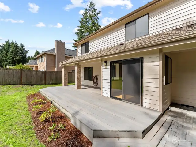 Deck w-access to the slider door in the kitchen