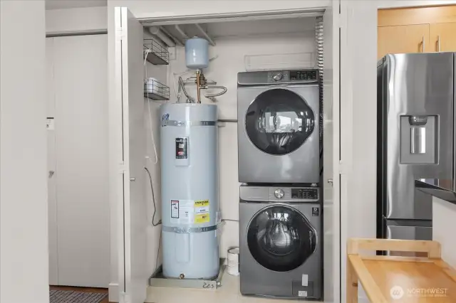 Experience the ultimate in laundry convenience with your condo's chic and efficient laundry area, featuring a high-end washer and dryer. These top-of-the-line appliances ensure your wardrobe maintains its pristine look, matching your impeccable style. Effortlessly tackle laundry day and keep your clothes looking fresh and fabulous, all from the comfort of your own home.