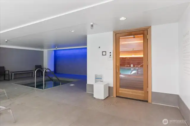 Take a dip, then take a sit in the sauna...ahhh