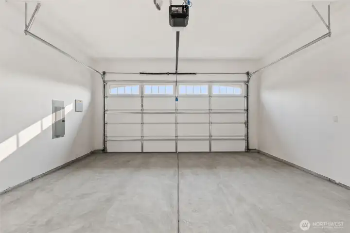 Garage door opener included with 2 remote controls.