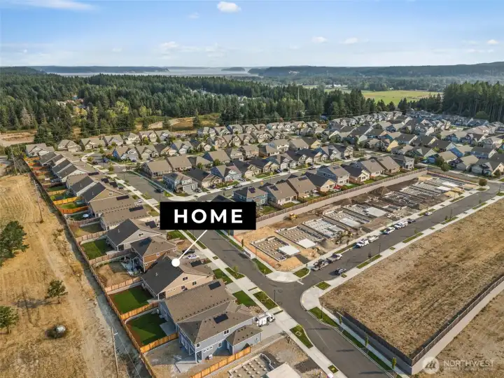 Aerial view of home location at 715 Maggee St SE Lacey WA 98513.