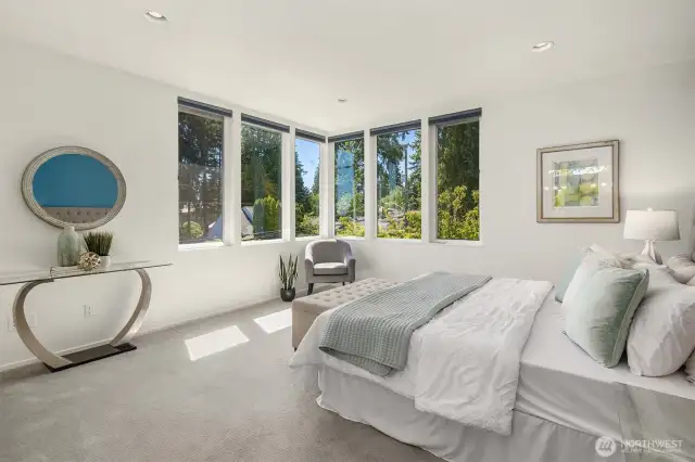 Light filled primary suite.