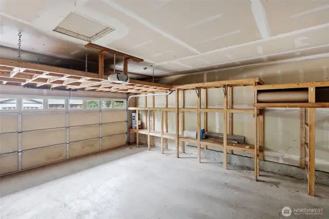 Two-car garage.