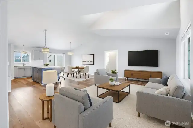 Virtually staged great room