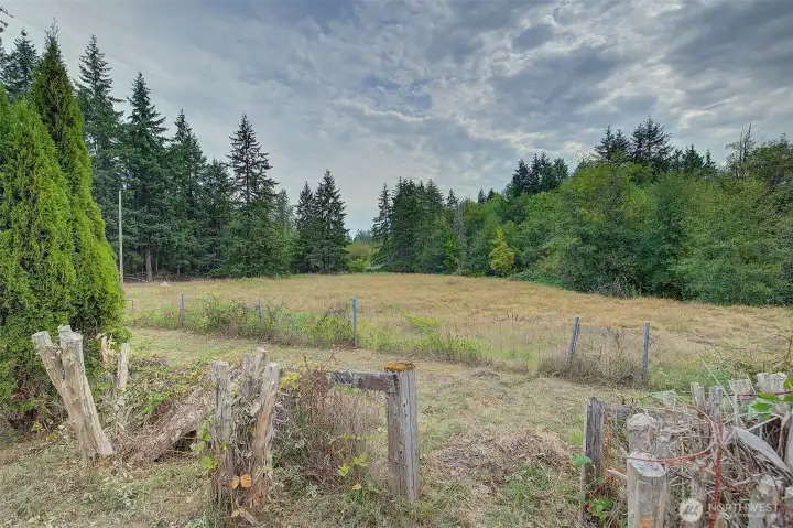 Field in front of home along driveway.