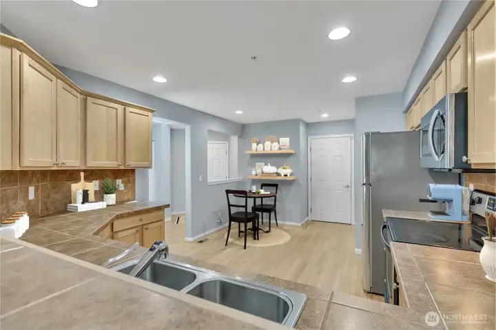 Kitchen with an eat in! Virtually Staged.