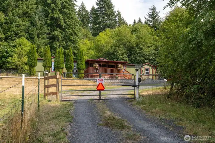 Gated driveway.