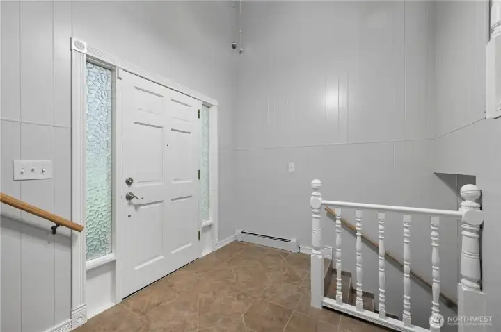 Spacious split entry with vaulted ceiling.