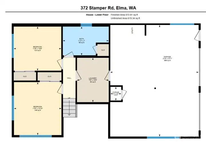 Lower level floor plan