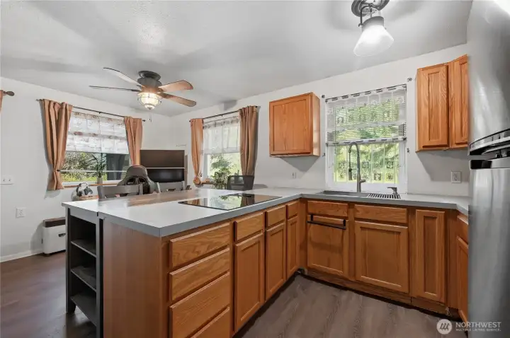 Kitchen and dining space in the ADU